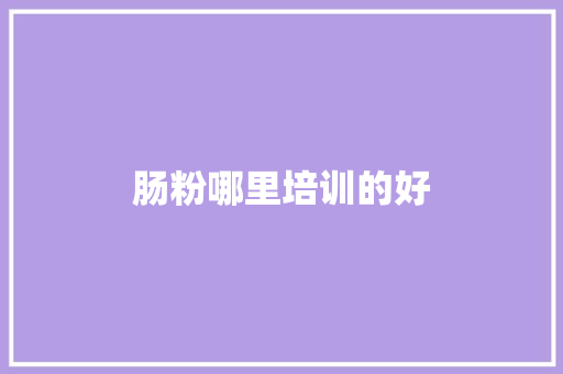 肠粉哪里培训的好