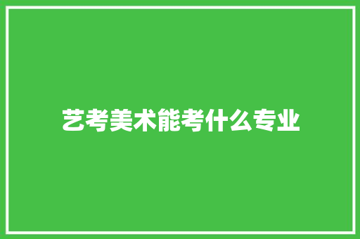 艺考美术能考什么专业