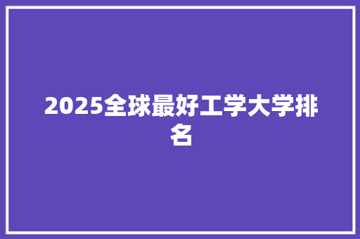 2025全球最好工学大学排名 个人简历
