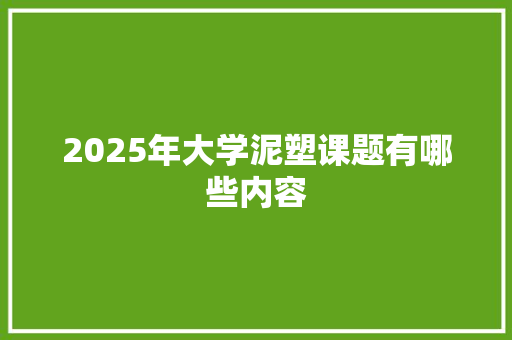 2025年大学泥塑课题有哪些内容 工作总结