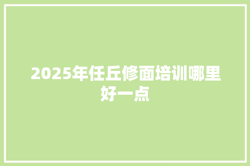 2025年任丘修面培训哪里好一点