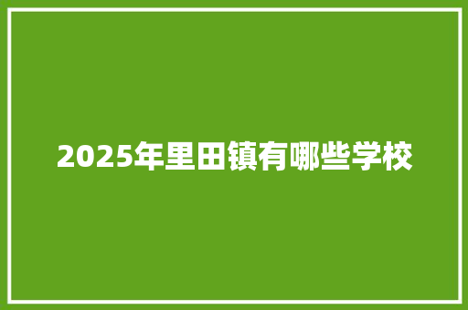 2025年里田镇有哪些学校