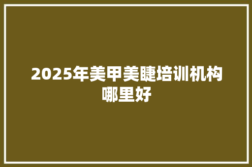 2025年美甲美睫培训机构哪里好