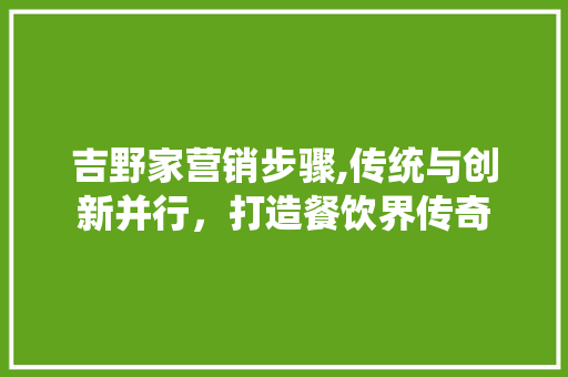 吉野家营销步骤,传统与创新并行，打造餐饮界传奇