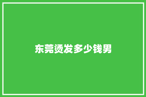 东莞烫发多少钱男