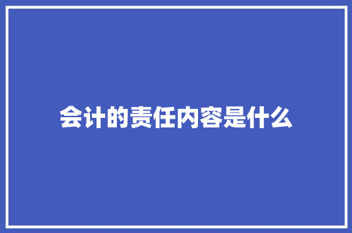 会计的责任内容是什么