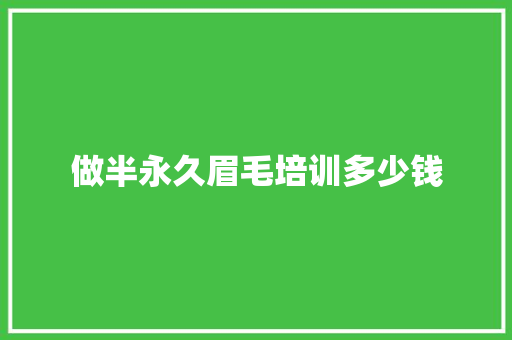 做半永久眉毛培训多少钱