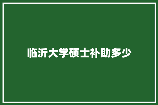 临沂大学硕士补助多少
