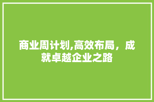 商业周计划,高效布局，成就卓越企业之路