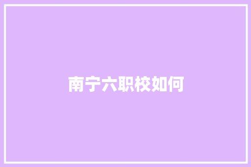 南宁六职校如何