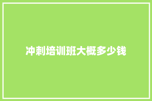 冲刺培训班大概多少钱